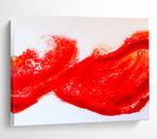 “Dynamic Red Abstract Wave” - Abstract Painting On Canvas DKS569