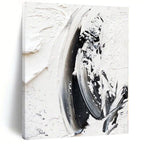 “Subtle Black - White Abstract Swirls” - Minimalist Abstract Painting On Canvas PS0242