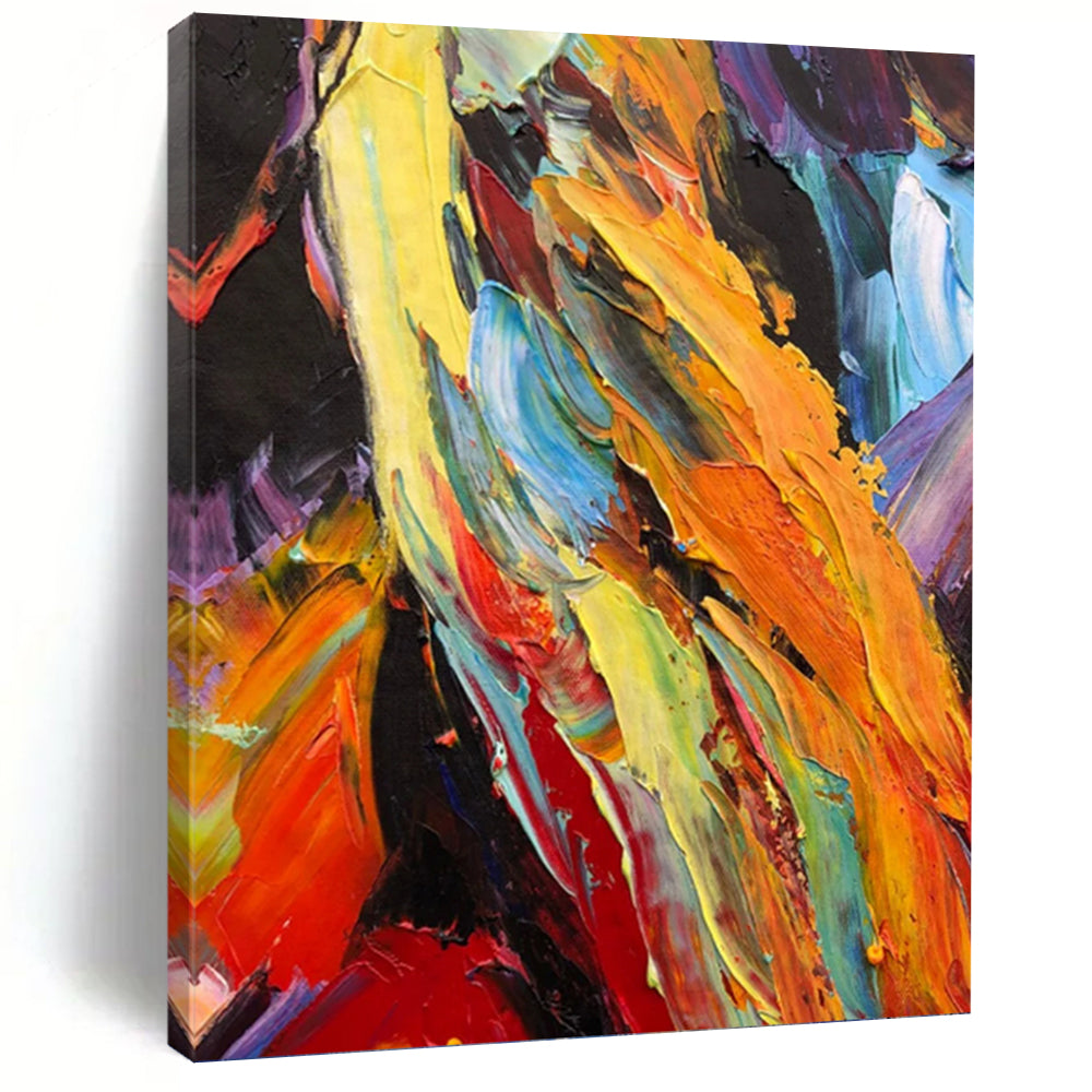 “Colorful Textured Abstract” - Palette - Knife Abstract Painting On Canvas PT1281