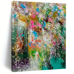 Repeated Colorful Chaos - Vibrant Duplicate Abstract Splatter Painting On Canvas PS1227