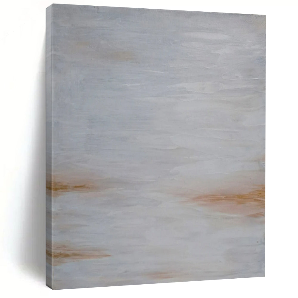 “Gray - Beige Abstract” - Minimalist Landscape Painting On Canvas PT2322