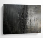 Grey and Black Textured Layers Abstract Expressionist Painting On Canvas DKS150