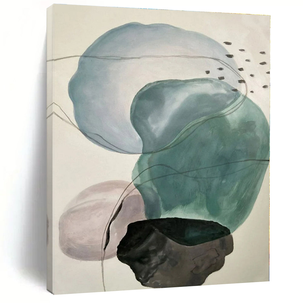 Pastel Circles and Lines "Pastel Harmony" Abstract Painting On Canvas PS1326