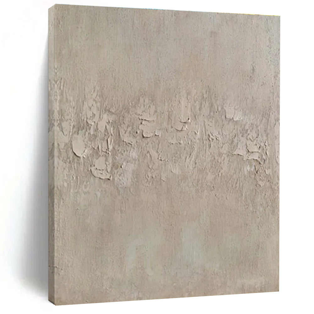 Beige with Textured Patches "Subtle Story" Abstract Painting On Canvas PS1473