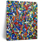 Explosive Color Splashes, "Rainbow Chaos" – Action - Painting Abstract On Canvas PS0899