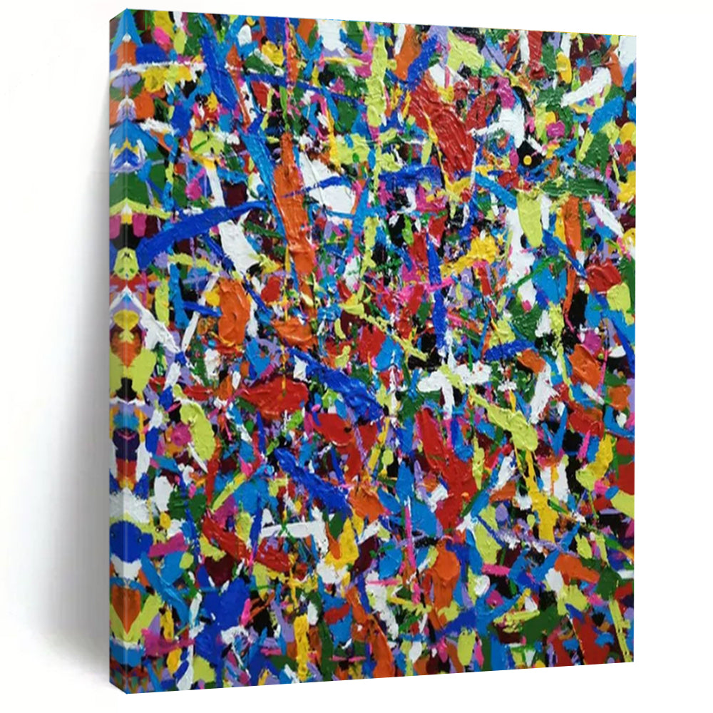 Explosive Color Splashes, "Rainbow Chaos" – Action - Painting Abstract On Canvas PS0899