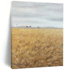 “Golden Field Minimalist” - Minimalist - Inspired Landscape Painting On Canvas PT1434
