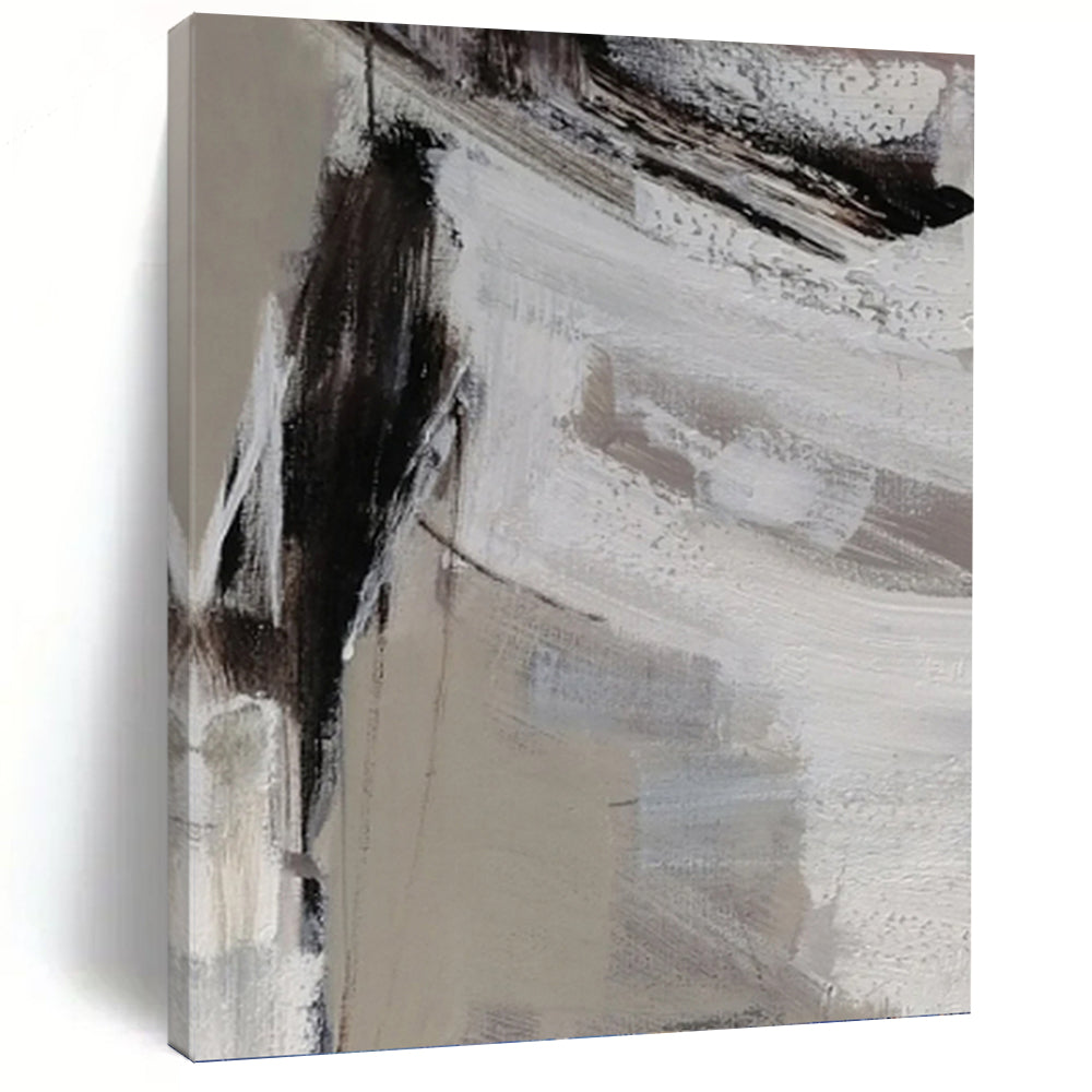 “Grey - White Textured Abstract” - Minimalist Abstract Painting On Canvas PT1304
