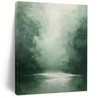 “Misty Green Forest River” - Impressionistic Landscape Painting On Canvas DS024