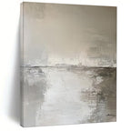 Gray - White Abstract Landscape, Inspired by Mark Rothko's Style, Painting On Canvas PT2083