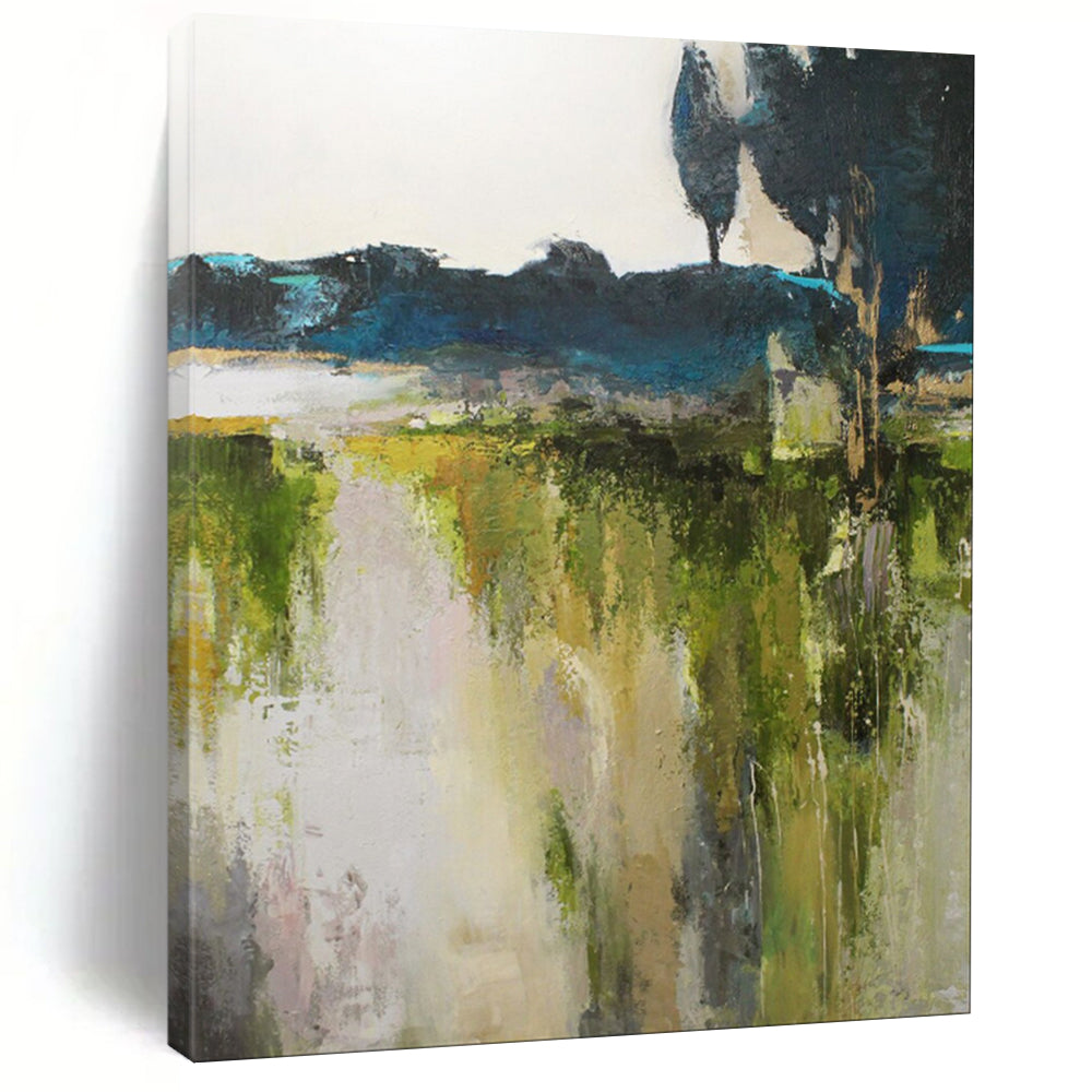 “Abstract Landscape with Path” - Abstract Landscape Painting On Canvas PT1925