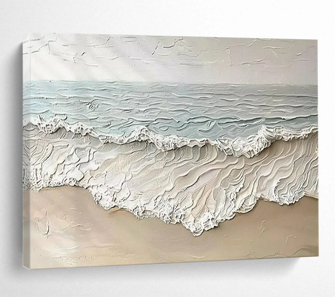 “Textured Seaside Waves” - Impasto Coastal Painting On Canvas PT1581