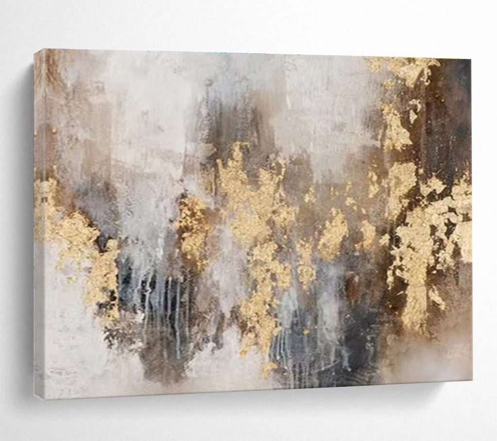 “Gilded Neutrals” - Textured Abstract Painting On Canvas DKS413