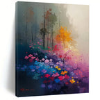 “Colorful Floral Landscape” - Vibrant, Impressionistic Painting On Canvas PT1533