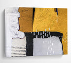 “Gold and Black Geometric Abstract” - Abstract Painting on Canvas DKS574