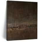 Dark Brown Textured Mystery Minimalist Abstract Painting On Canvas DS057