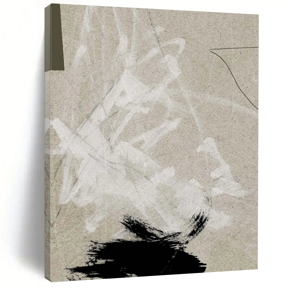 “Beige - Toned Textured Abstract” - Subtle Marks on a Neutral Base Painting On Canvas DS237