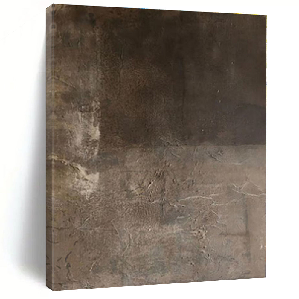“Brown Monochrome Textured” - Brown Abstract Textured Painting On Canvas PS0549