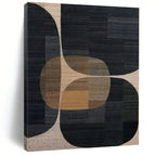“Black - Brown - Beige Geometric” - Modern Abstract Painting On Canvas PS0162