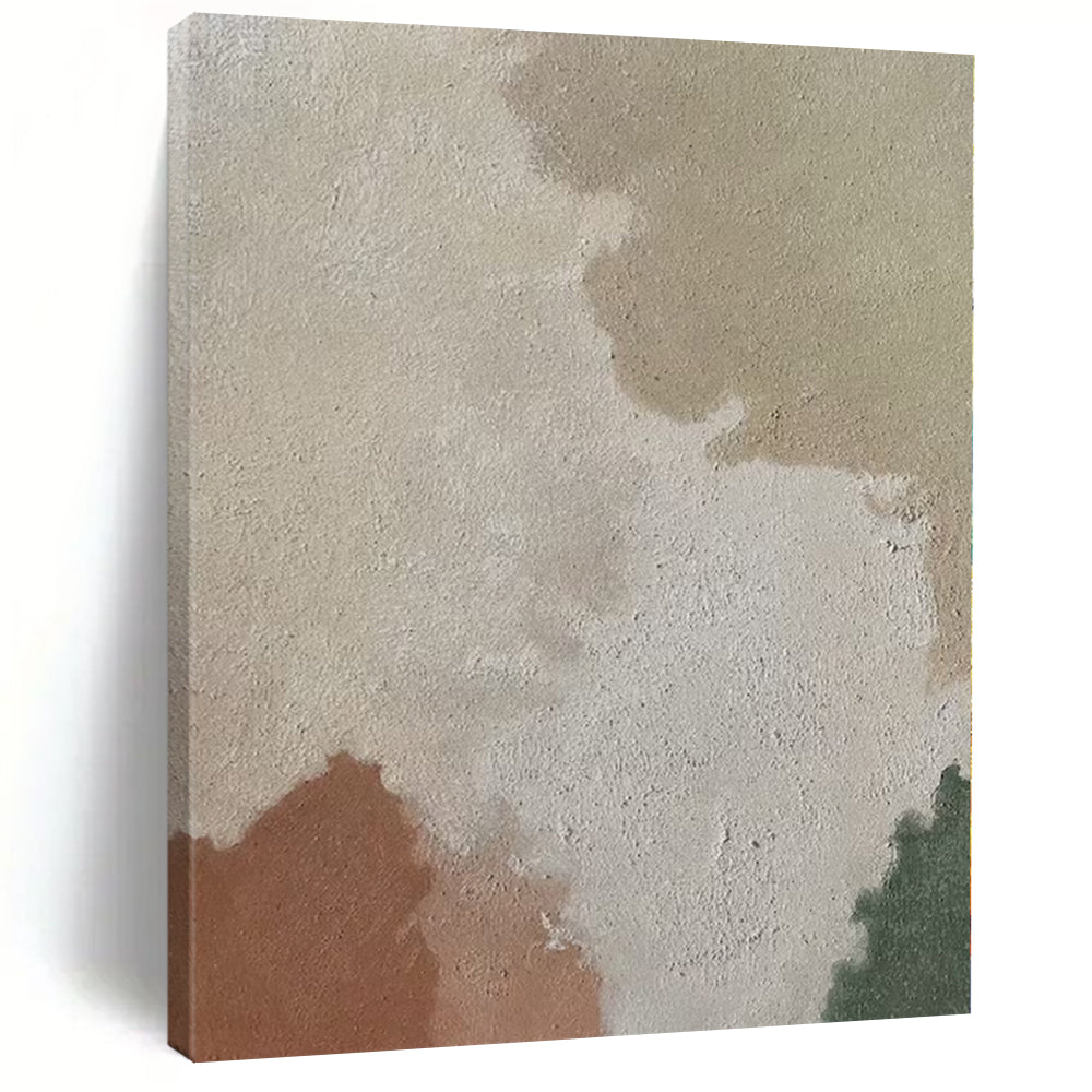 “Soft Color Patches” - Beige, Brown, Green Abstract Color Block Painting On Canvas PS0391