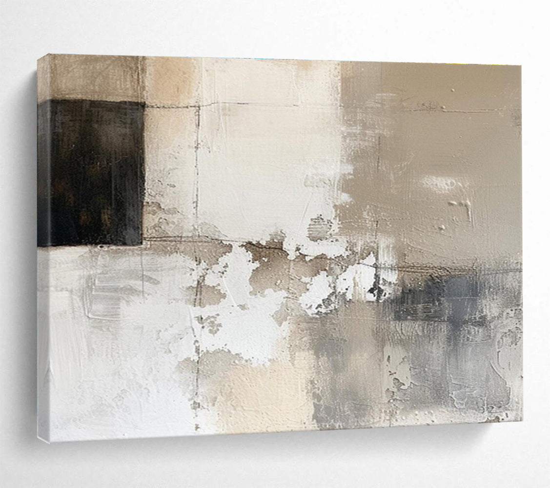“Neutral Textured Abstraction” - Minimalist Abstract Painting On Canvas DKS504
