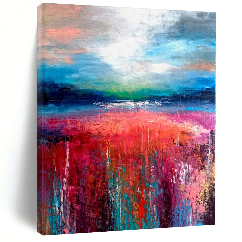 “Vibrant Field Abstract” - Abstract Landscape - Inspired Painting On Canvas PS0012
