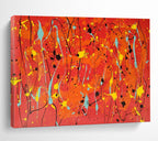 “Red - Yellow - Blue Drizzle” - Abstract Expressionist - Painting On Canvas PT1725