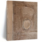 Brown with Subtle Carved Shape "Earthen Trace" Minimalist Sculptural Painting On Canvas PS1201