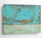 “Turquoise - Toned Abstract Cityscape” - Urban Abstract Painting On Canvas PT1583