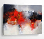 “Fiery Abstract Forms” - Intense Abstract Painting On Canvas DKS430