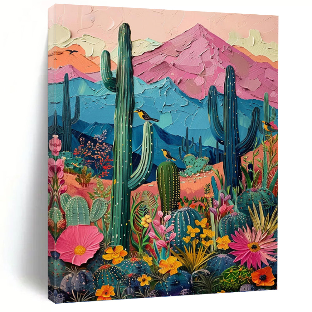 “Colorful Desert Impasto” - Post - Impressionist - Inspired Landscape Painting On Canvas PT1402