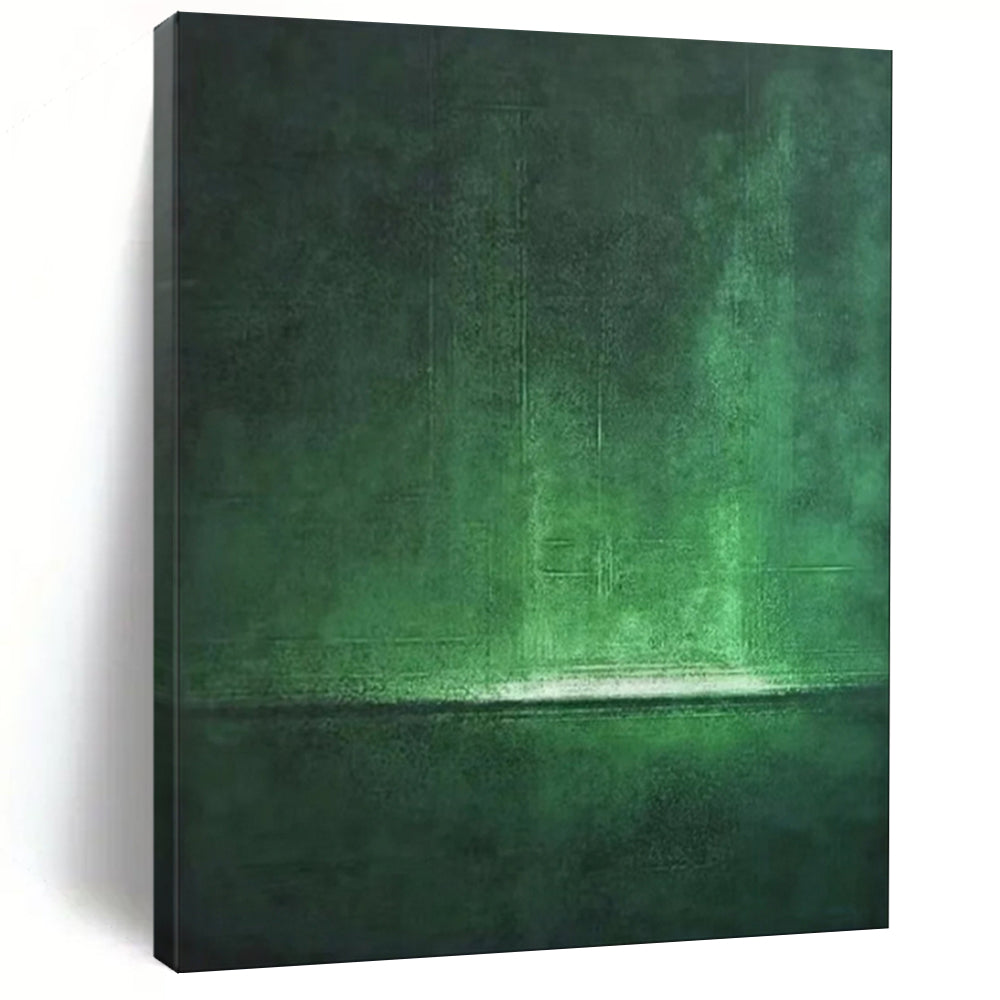 “Dark Green Textured Abstraction” - Abstract Textured Painting On Canvas PT1891