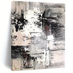 “Monochrome Meltdown: Black, White, Gray Abstract” - Dynamic Abstract Painting On Canvas DS392