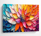 “Colorful Impasto Flower” - Impasto Oil Floral Painting On Canvas DKS866