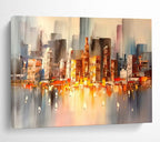“Cityscape at Dusk” - Impressionistic Oil Painting On Canvas DKS899