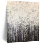 “Gray Drip Gradient” - Gray, Black, White Abstract Drip Painting On Canvas PS0566