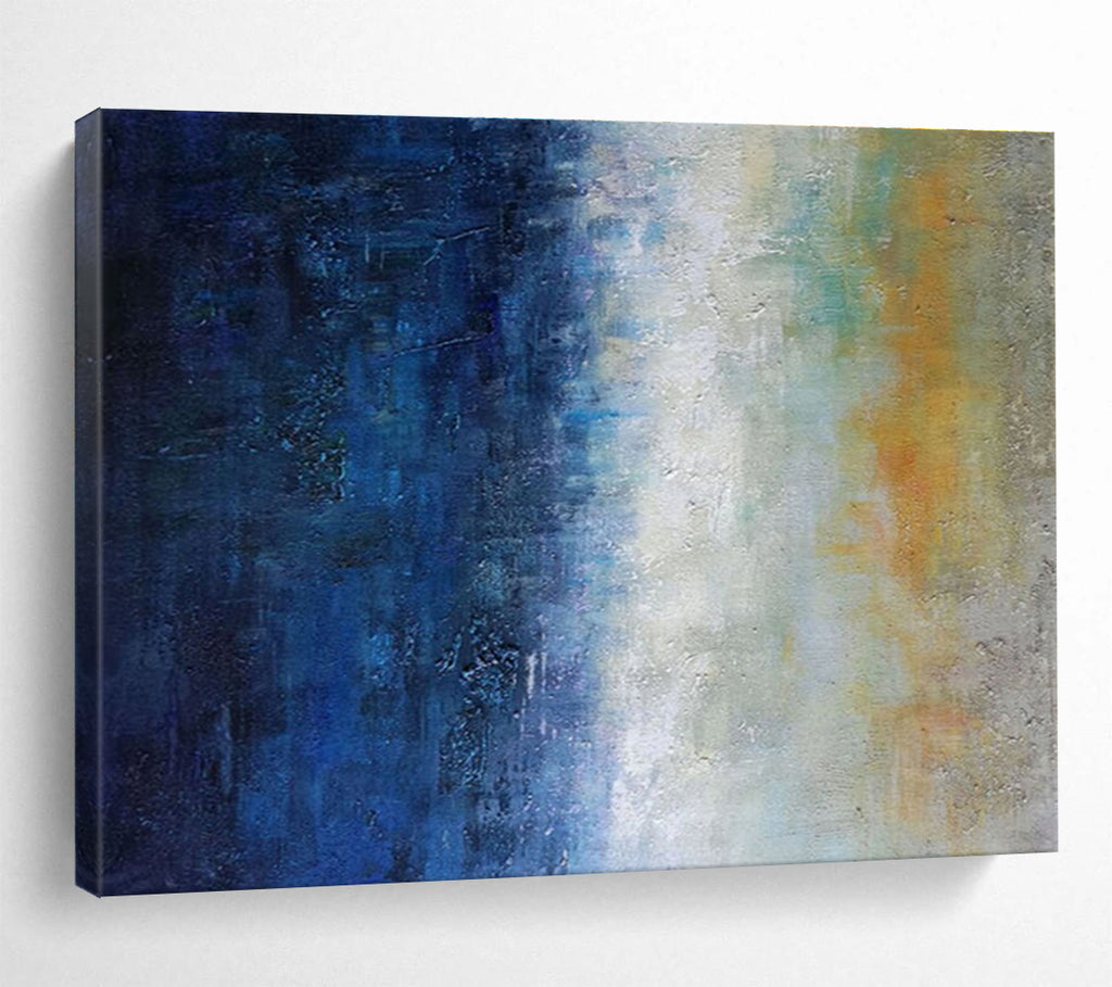 “Blue and Gold Gradient” - Abstract Oil Painting On Canvas DKS854