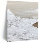 “White and Beige Textured Layers” - Layered Abstract Painting On Canvas DS374