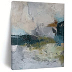“Abstract Gray and Teal Textures” - Abstract Textured Painting On Canvas PT1922