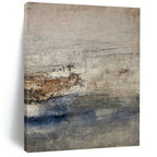 Gray, Brown, and Blue Textured, "Coastal Impression" – Textured Abstract Painting On Canvas PS0976