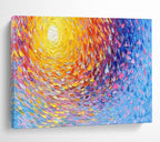 “Colorful Swirling Sun” - Impressionistic Oil Painting On Canvas DKS881