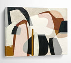 “Neutral Tones Abstract Shapes” - Abstract Painting on Canvas, Ideal for Living Room & Office DKS581