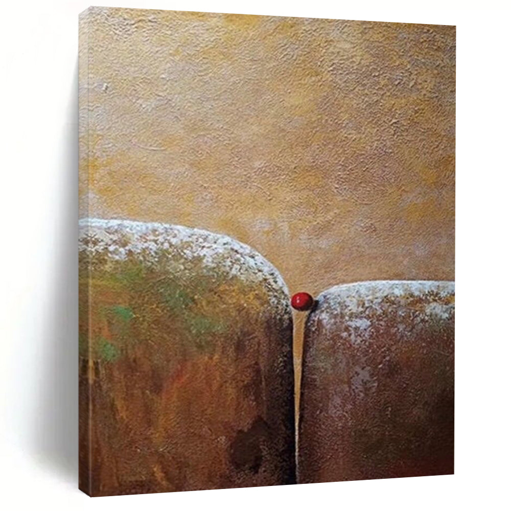 “Brown - Textured Minimalism” - Surrealist - Inspired Painting On Canvas DS033