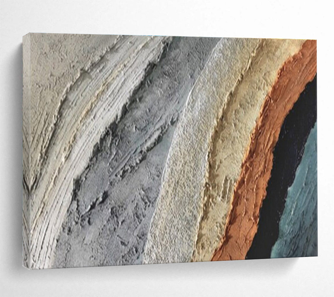 “Colorful Textured Stripes Abstract” - Striped Abstract Painting, Great for Living Room & Creative Office DKS619