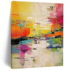 “Bright Abstract Reflection” - Multicolor Abstract Expressionist Painting On Canvas PS0699
