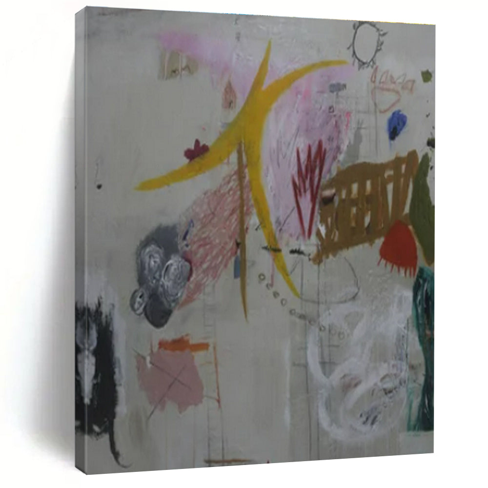 Eclectic Shapes, Colors "Dream Junk Drawer" Abstract Painting On Canvas PS1408
