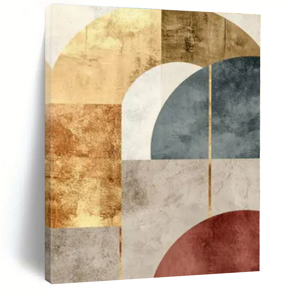 Gold and Earth - Toned Arches - Geometric Abstract Painting On Canvas PS1246
