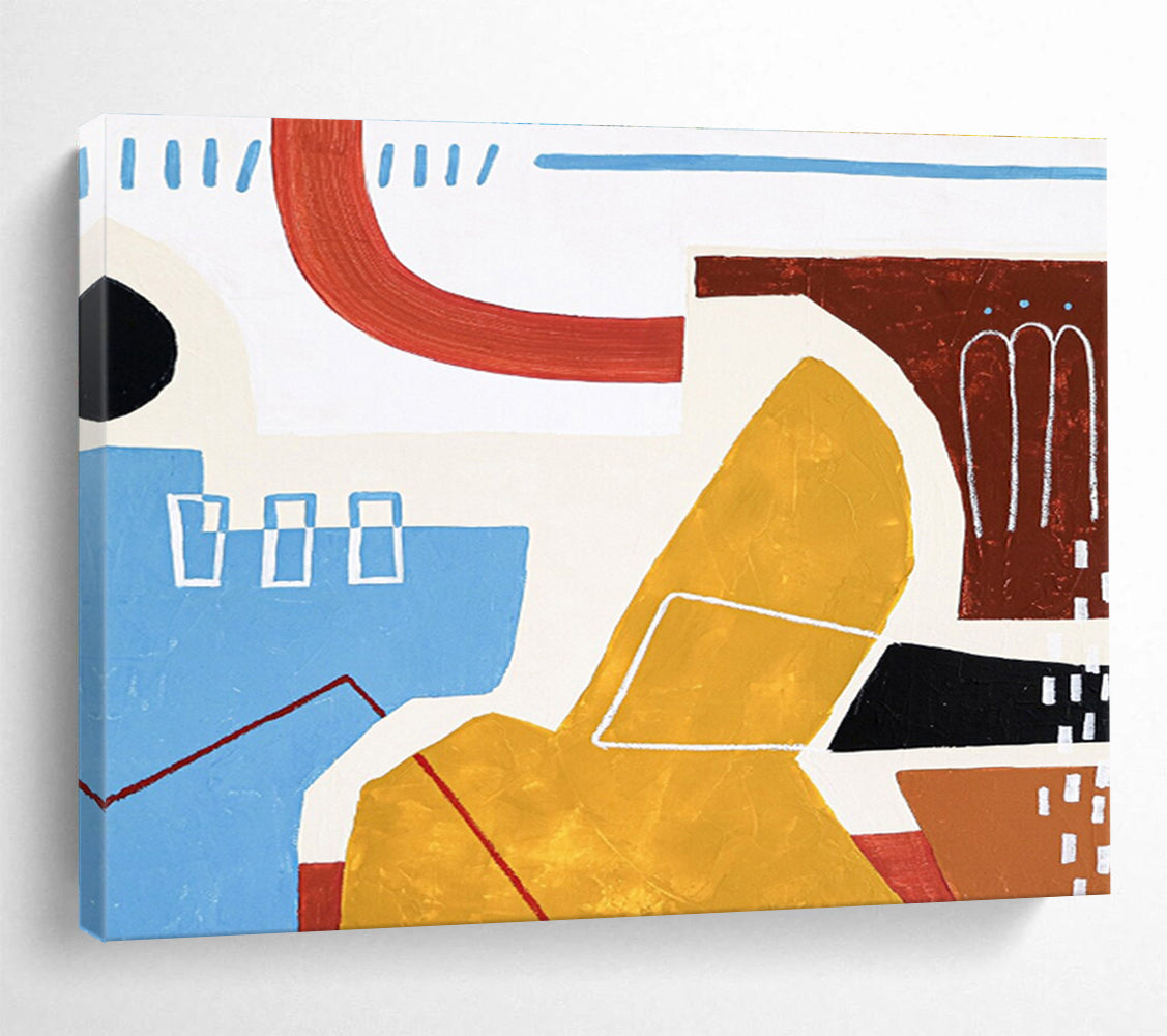 “Color - Blocked Abstract Fun” - Abstract Painting On Canvas DKS566