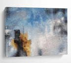 Blue - Gray Abstract: Minimalist & Textured Painting for Calming Bedroom & Contemporary Office DKS653