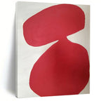 Red and White Organic, "Vibrant Curves" – Organic Abstract Painting On Canvas PS0997